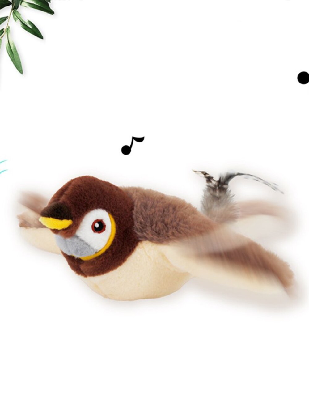 Chirping Toys Touch Activated Flapping Wings Sparrow Interactive Smart Cat Toys